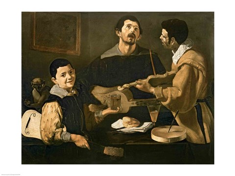 Framed Three Musicians, 1618 Print