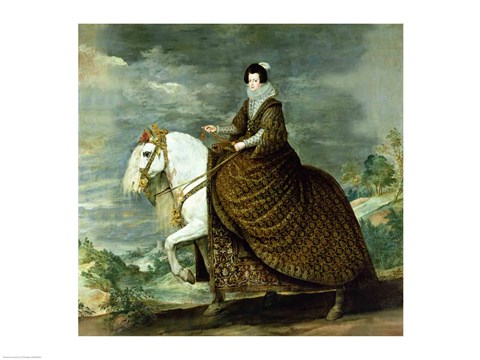 Framed Equestrian portrait of Elisabeth de France Print