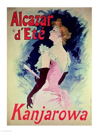 Framed Poster advertising Alcazar d&#39;Ete starring Kanjarowa Print