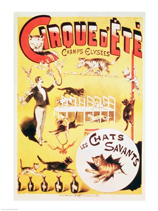 Framed Poster advertising the Cirque d&#39;Ete in the Champs Elysees Print