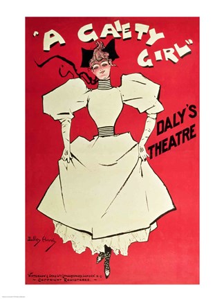 Framed Poster advertising &#39;A Gaiety Girl&#39; at the Daly&#39;s Theatre, Great Britain Print