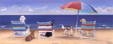 Framed Beach Chair Tails I Print