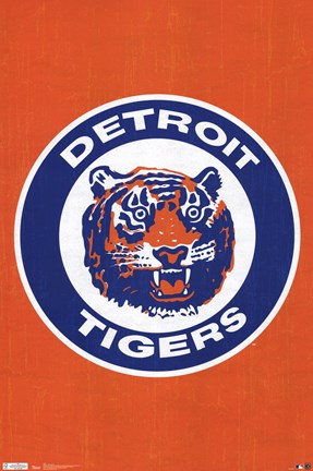 Framed Tigers - Retro Logo 11 Print