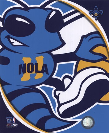 Framed New Orleans Hornets Team Logo Print