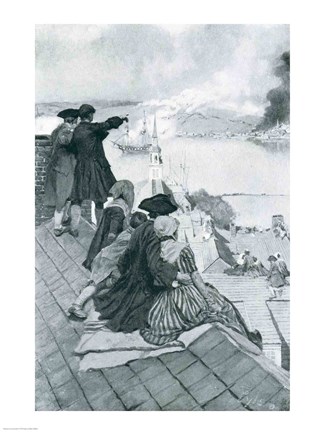 Framed Watching the Fight at Bunker Hill Print