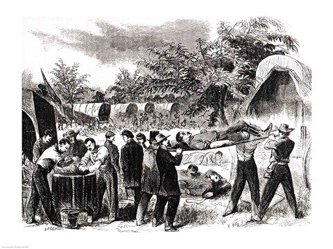 Framed Carrying off the Wounded after the battle of Antietam in 1862 Print