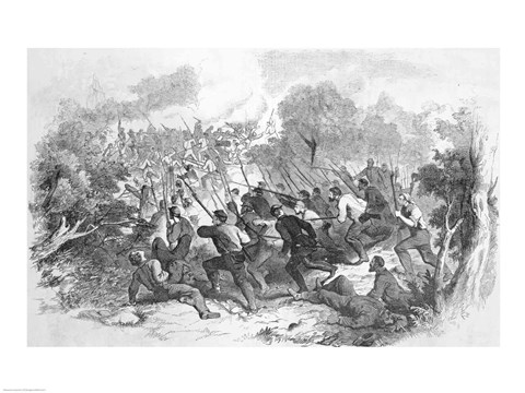 Framed Battle at Bull Run Print