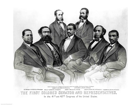 Framed First Colored Senator and Representatives Print