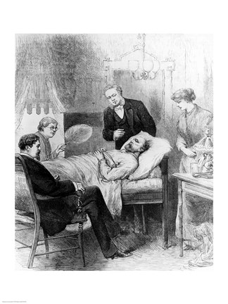 Framed President Garfield Lying Wounded in his Room at the White House, Washingto Print