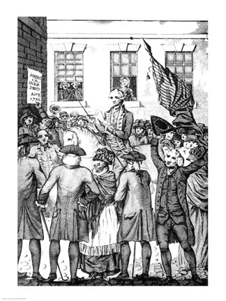 Framed Manner in which the American Colonists Declared Themselves Independent of the King, 1776 Print