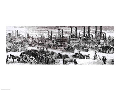 Framed Levee, New Orleans Print