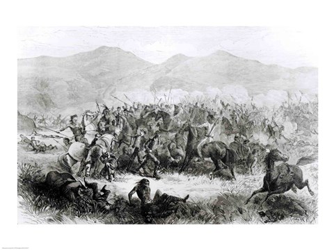 Framed Indian Battle and Massacre near Fort Philip Kearney Print