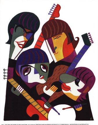 Framed Paul, John, Ringo and George Print