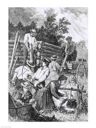 Framed Building the Log-Cabin Print