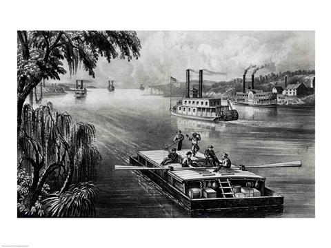 Framed Bound Down the River Print