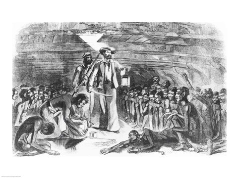 Framed Scene in the Hold of the Slave Ship Print