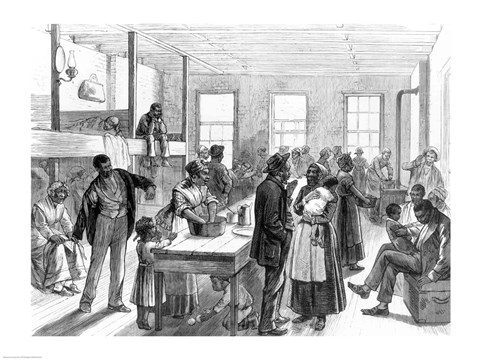 Framed New York City - Coloured Refugees from Arkansas Awaiting Transportation to Liberia Print