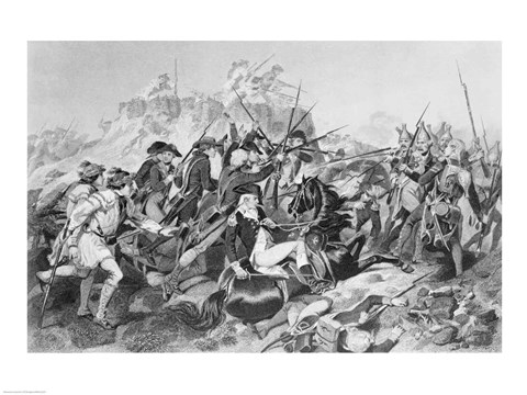 Framed Battle of Saratoga - General Arnold Wounded in the Attack on the Hessian Redoubt Print