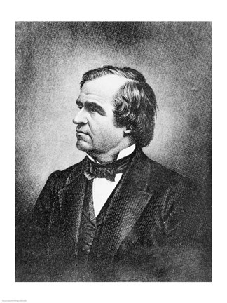 Framed Portrait of Andrew Johnson Print