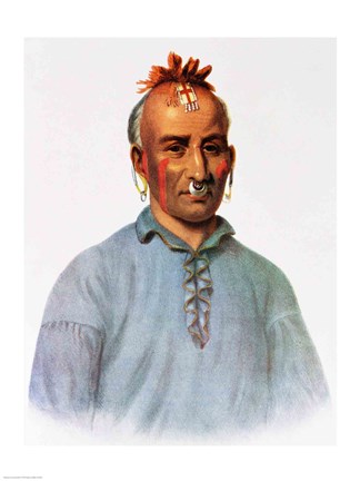 Framed Kish-Kal-Wa, a Shawnee Chief Print