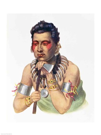 Framed Young Ma-Has-Ka, Chief of the Iowas Print