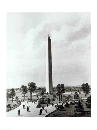 Framed Washington Monument and Surroundings, North View Print