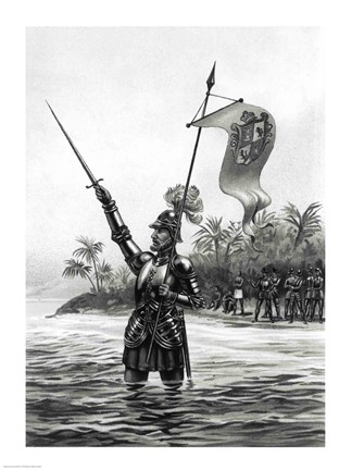 Framed Balboa Claiming Dominion over the South Sea Print