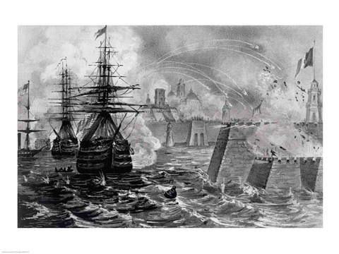 Framed Victorious Bombardment of Vera Cruz by the United Forces of the Army and Navy of the US Print