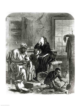 Framed Desolate Home: A Picture of the Suffering in the South Print