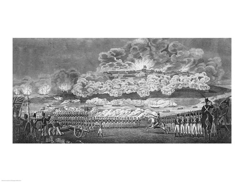 Framed Representation of the Capture of the City of Washington Print
