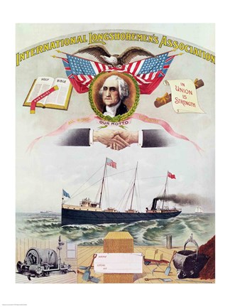 Framed Emblem of the International Longshoremen&#39;s Association Print