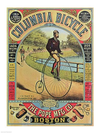 Framed Advertisement for the Columbia Bicycle Print
