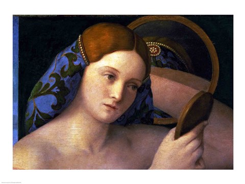 Framed Young Woman at her Toilet Print