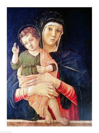 Framed Virgin and Child Blessing Print