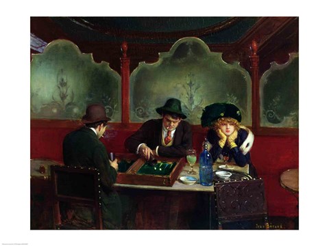 Framed Backgammon Players Print