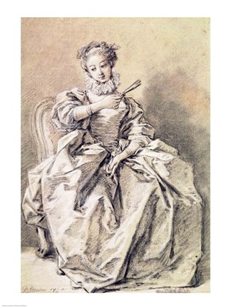 Framed Woman in Spanish Costume Print