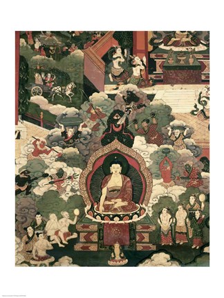 Framed Life of Buddha Sakymuni Print