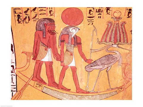 Framed Solar barque with Re-Horakhty Print