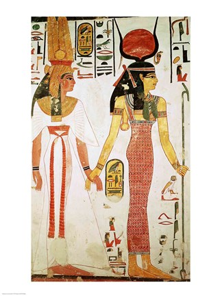 Framed Isis and Nefertari, from the Tomb of Nefertari Print