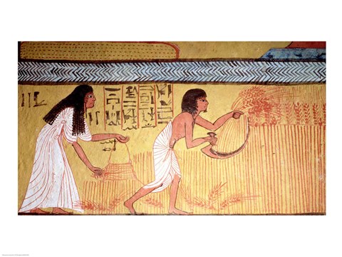 Framed Detail of a harvest scene on the East Wall Print