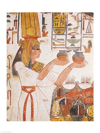 Framed Nefertari Making an Offering, from the Tomb of Nefertari Print