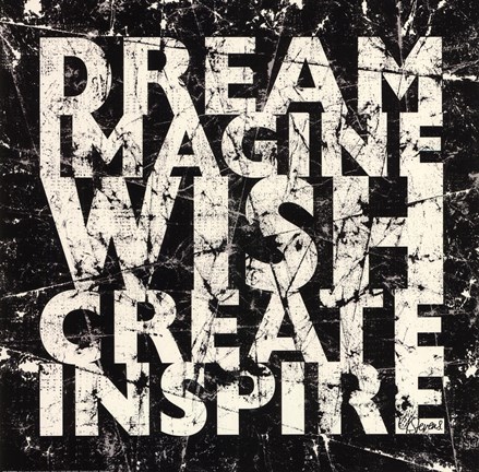 Framed Marble Dream Wish Inspire Print