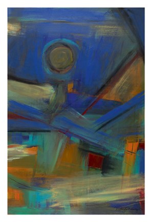 Framed Blue Movement II Print