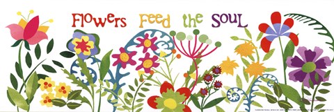Framed Flowers Feed the Soul Print