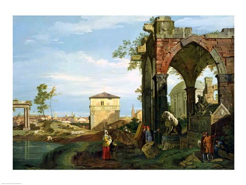 Framed Capriccio with Motifs from Padua Print