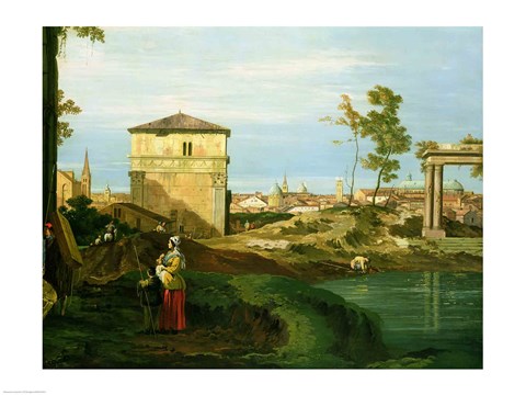 Framed Capriccio with Motifs from Padua, Detail Print