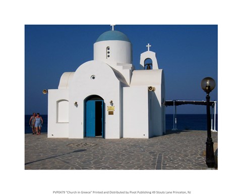 Framed Church in Greece Print