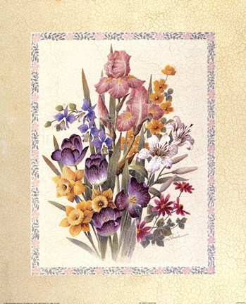 Framed Tulips and Iris Print