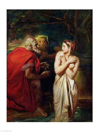 Framed Susanna and the Elders, 1856 Print
