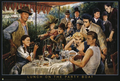 Framed Lunch on the Party Boat Print